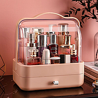 Органайзер для косметики Cosmetic Storage Box, 2 секции, Розовый / Бьюти бокс с ручкой / Кейс для косметики