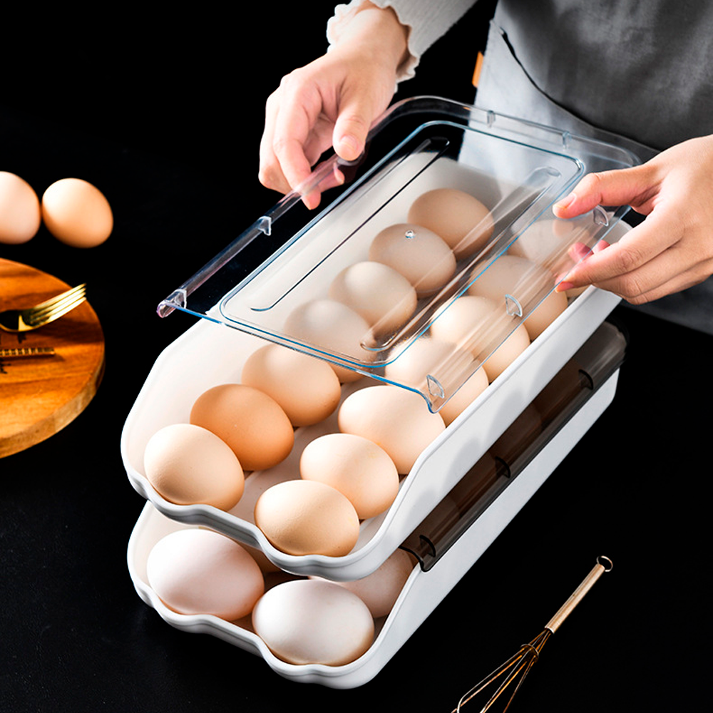 Контейнер для хранения яиц Egg storage box, Белый / Пластиковый ящик для яиц в холодильник - фото 6 - id-p2118421092