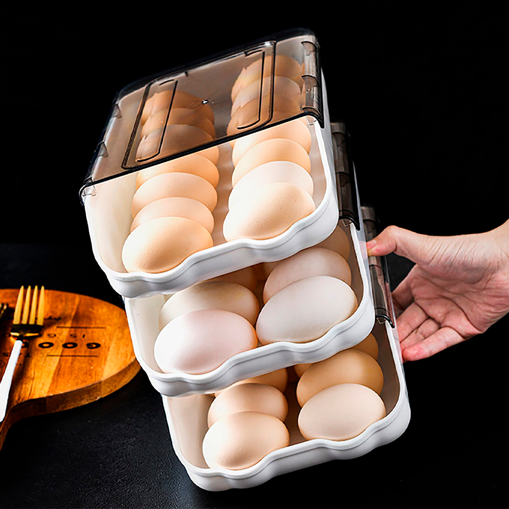 Контейнер для хранения яиц Egg storage box, Белый / Пластиковый ящик для яиц в холодильник - фото 7 - id-p2118421092