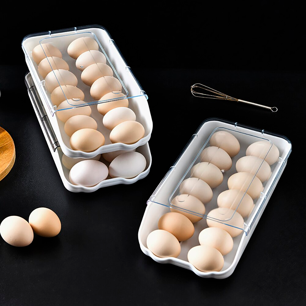 Контейнер для хранения яиц Egg storage box, Белый / Пластиковый ящик для яиц в холодильник - фото 9 - id-p2118421092