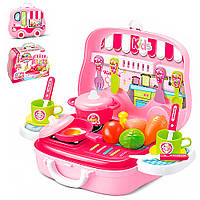 Детский игровой набор Кухня в чемодане 21 предмет, HAPPY CHEF 678-101А / Чемоданчик-кухня / Игрушечная кухня