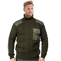 Военный теплый свитер с высоким горлом для ВСУ / Тактический вязанный свитер / Армейский зимний свитер 4XL