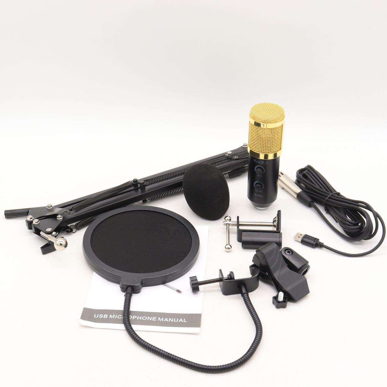 Студийный микрофон со стойкой и ветрозащитой M 800U / Профессиональный настольный микрофон для звукозаписи - фото 9 - id-p2118408601
