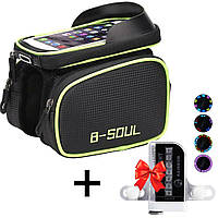 Велосипедная сумка B-Soul GA-75 + Подарок Светодиодная подсветка на спицы / Велосумка на раму