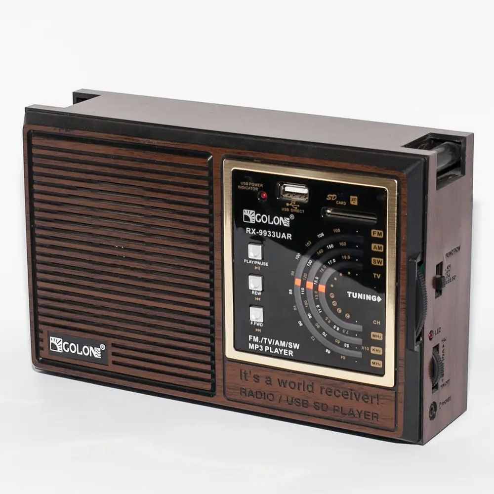 Ретро радиоприемник 3в1, с USB, FM/SW/AM, Golon RX-9933UAR / Портативное радио с аккумулятором/ Мощное радио - фото 4 - id-p2118398853