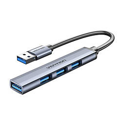 Багатопортовий адаптер Vention USB 3.0 хаб нUSB 3.0 + 3x USB 2.0 0.15 м 4 в 1 5 Гбіт/с Gray (CKOHB)