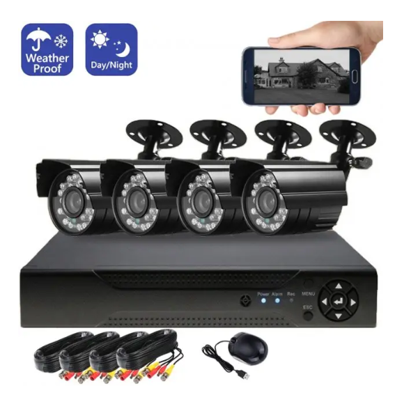 Комплект видеонаблюдения для улицы и помещений CCTV на 4 камеры - C-40 - фото 1 - id-p2118436255