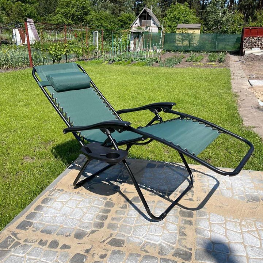 Шезлонг лежак Bonro СПА-167A, Зеленый / Раскладной стул для пляжа и отдыха / Раскладушка для дачи - фото 3 - id-p2118418810