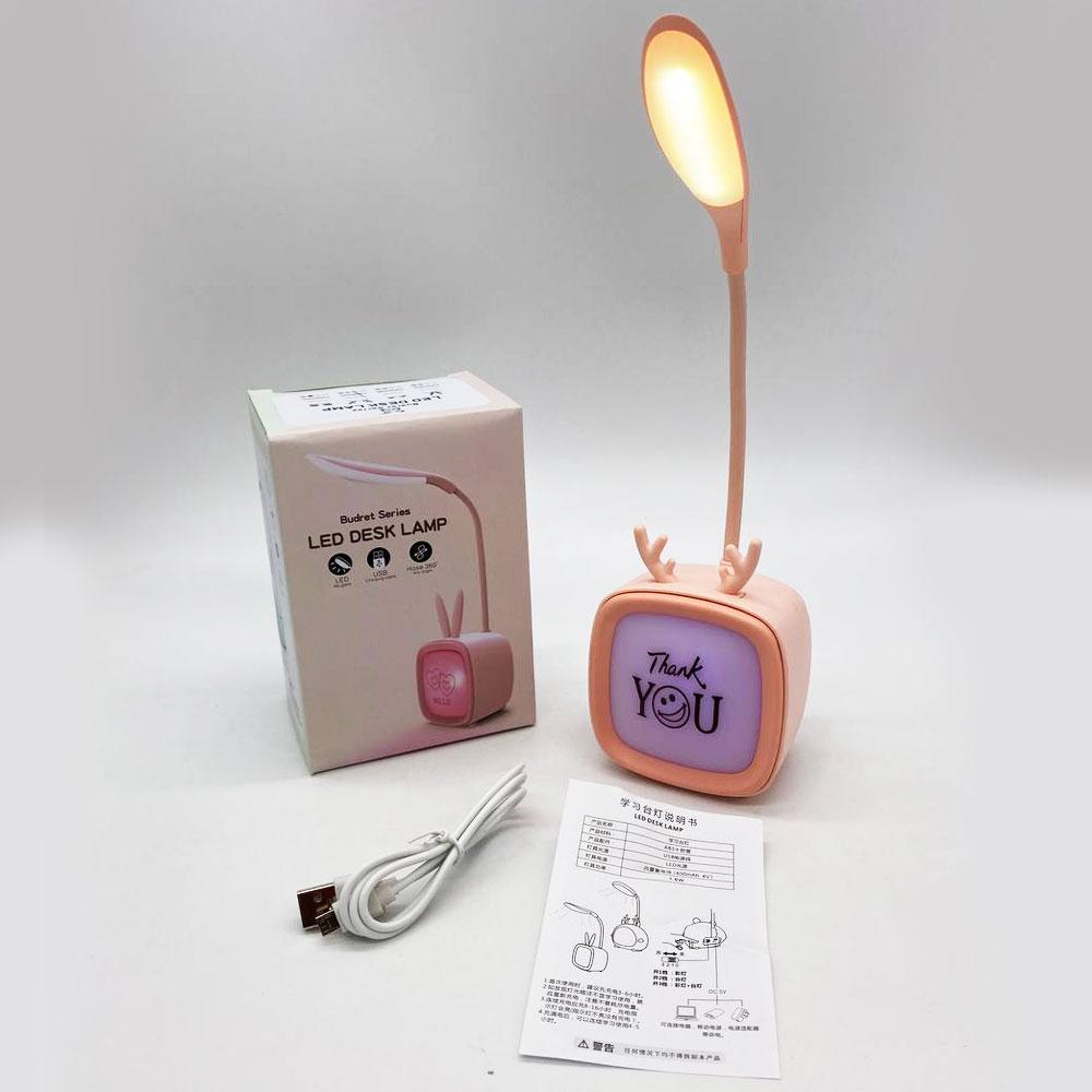 Аккумуляторная настольная лампа USB Hello NO-05, Розовая /Детский настольный светильник-ночник на аккумуляторе - фото 10 - id-p2118393823