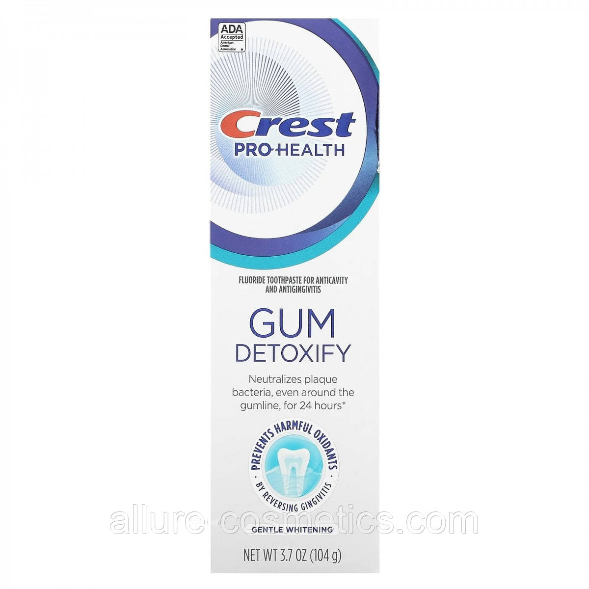 Вибілювальна зубна паста Crest Gum ultoxify Toothpaste Gentle whitening 104гр