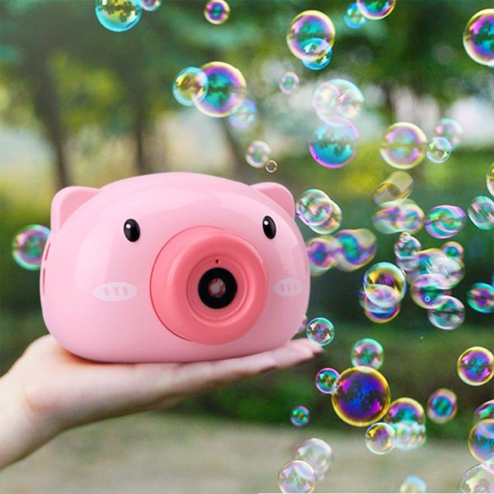 Детский генератор мыльных пузырей Свинка BUBBLE CAMERA / Игрушка фотоаппарат для мыльных пузырей - фото 3 - id-p2118411989