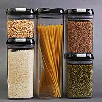 Набір контейнерів для зберігання їжі 5 шт, FOOD / Контейнери для сипучих круп / Органайзери для кухні