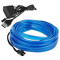 Светодиодная лента для авто 3м, от USB, Синяя / Диодная лента для автомобиля / Подсветка для авто