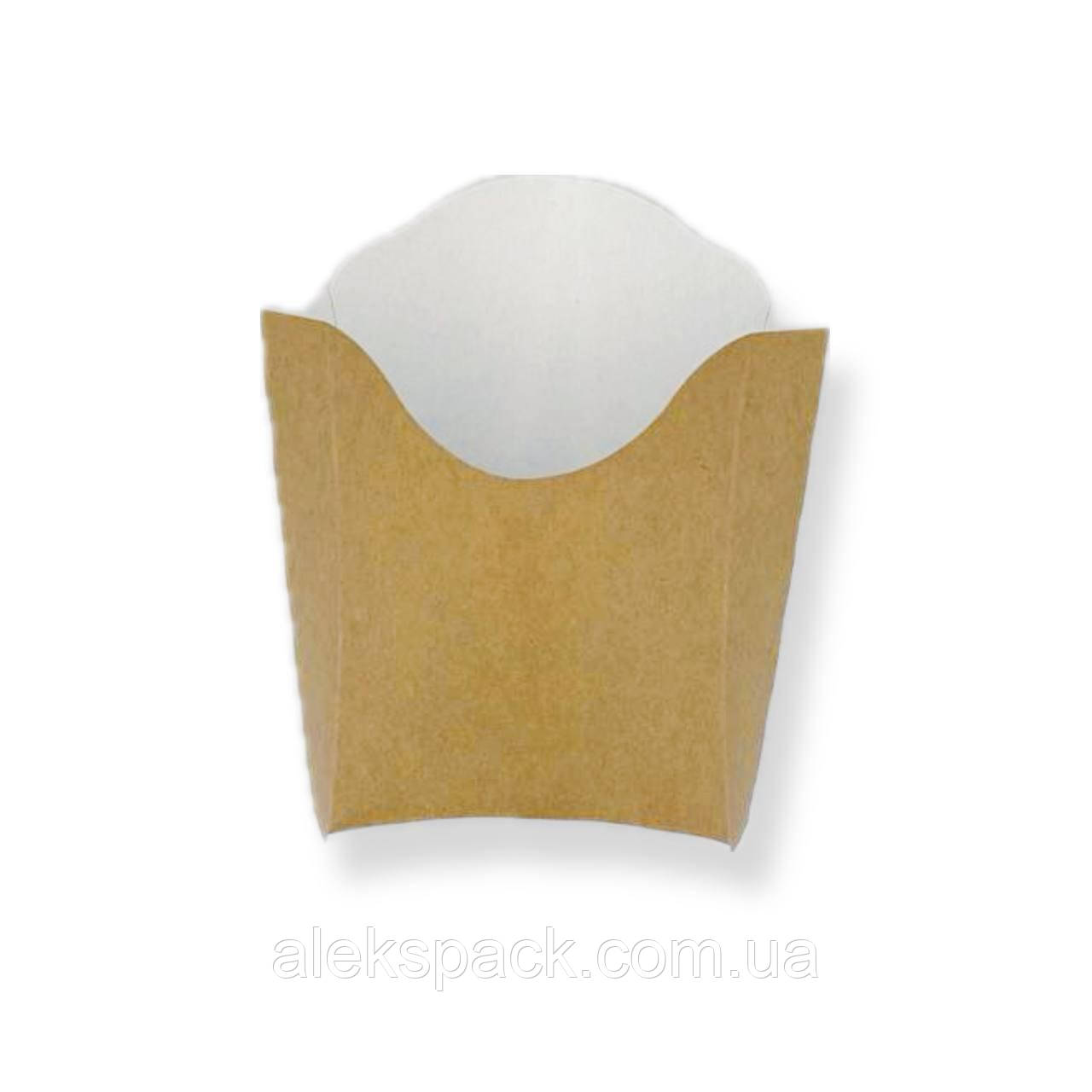 (142237) Упаковка КРАФТ-БІЛА для картоплі фрі Міnі, 50шт/уп, фото 1