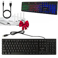 Игровая клавиатура с RGB подсветкой ATLANFA AT-6300 + Подарок Кабель для роутера USB - DC 12V