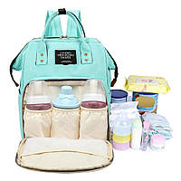 Рюкзак для мам на 20л Mom Bag, Бирюзовый / Сумка для детских вещей / Сумка-органайзер для мам (777)