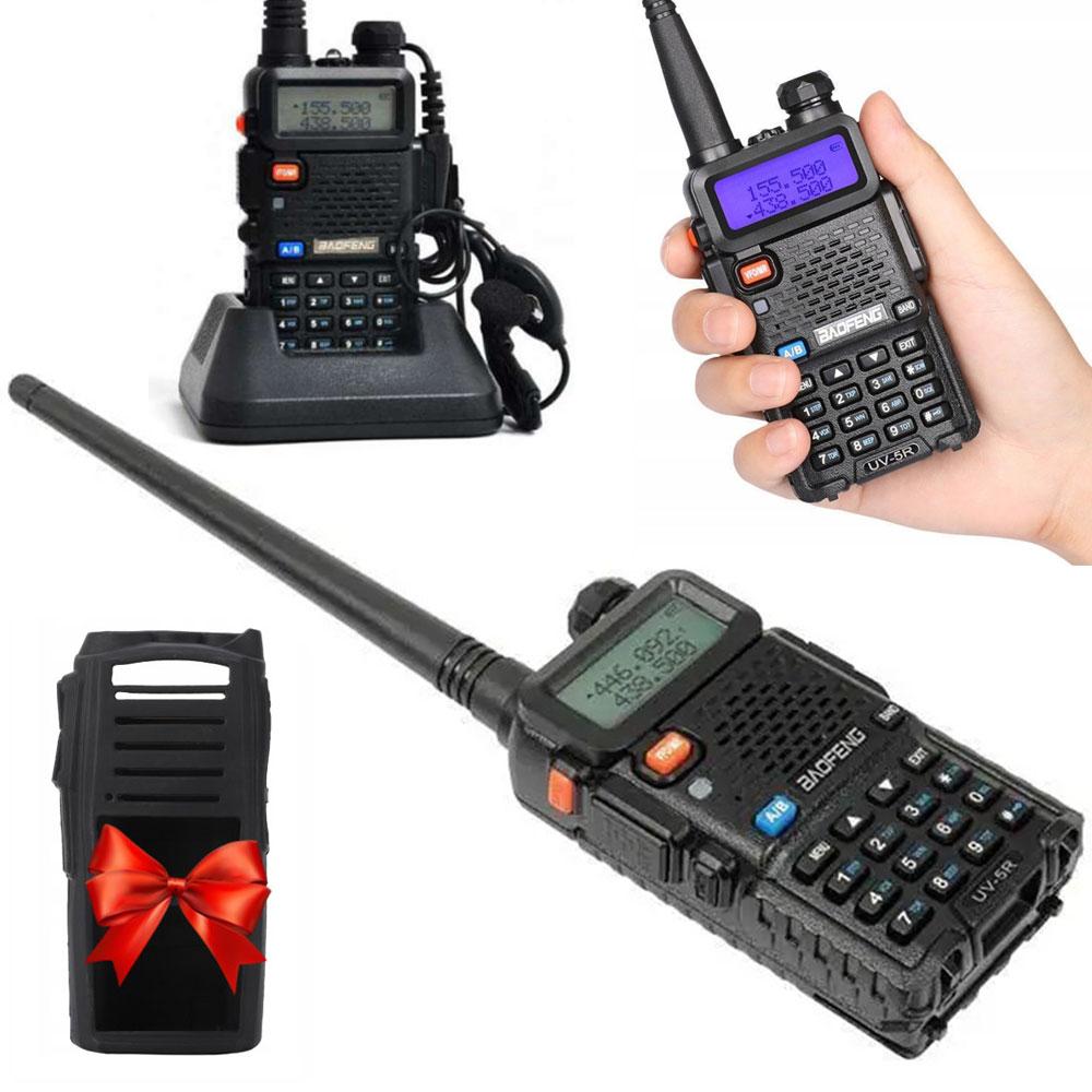 Рація Baofeng UV-5R з гарнітурою + Подарунок Чохол для рації / Портативна радіостанція для полювання та риболовлі