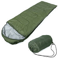 Спальный мешок до -20, 200×80см, Олива / Спальник тактический зимний / Спальник с капюшоном