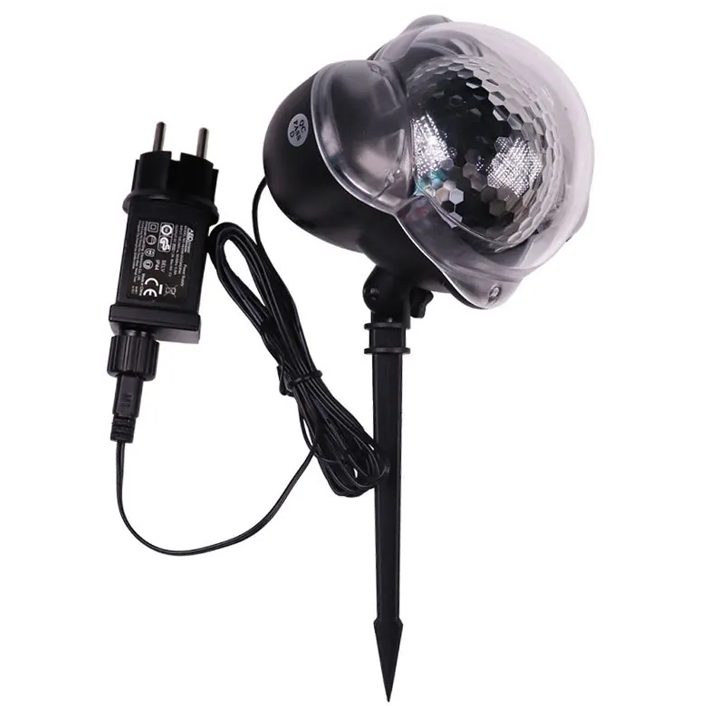 Уличный лазерный проектор LED, Снегопад, с пультом, Белый цвет / Светодиодный новогодний лазерный прожектор - фото 3 - id-p2118435340
