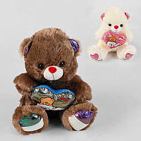 Мягкая игрушка M 09917 (120) Медвежонок с сердцем , 2 цвета, высота 32 см