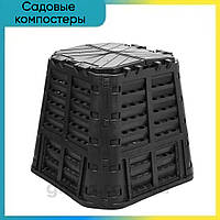 Черный модульный 2-сегментный дачный компостный бак Flo Домашний компостер 480л Компостер модульный