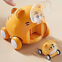 Инерционная развивающая игрушка Тигр 2в1, HC-111A / Интерактивная игрушечная машинка для детей