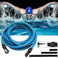 Эспандер резинка для тренировок по плаванию 6х10 мм, 4 м / Регулируемый поясной ремень для тренировок плавания