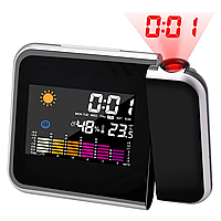 Настольные часы-метеостанция с проектором времени, на батарейках, DS-8190 / Электронные часы