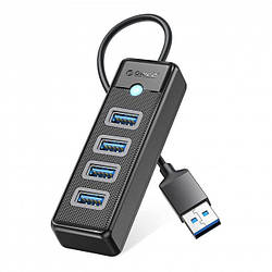 USB-концентратор Orico USB хаб 4x USB 3.0 з кабелем 1 м 5 Гбіт/с Black (PW4U-U3-10-BK)