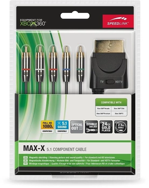 Компонентний кабель Speedlink MAX-X 5.1 для Xbox 360 із оптичним виходом