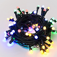 Гирлянда от сети, 9м, RD-7175, 100LED, Разноцветная / Новогодняя гирлянда с крупными светодиодами