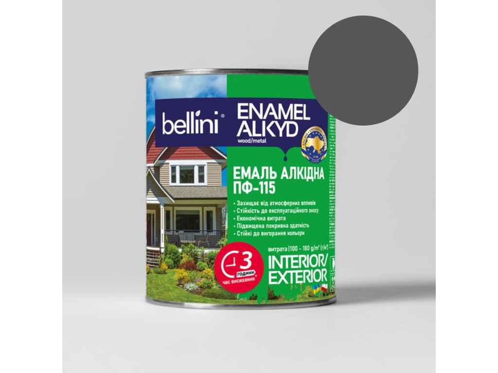 Емаль алкідна ПФ-115 Темно-сірий 2,8кг ТМ BELLINI, фото 1