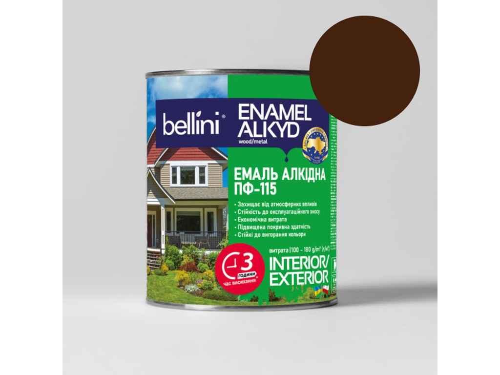 Емаль алкідна (фарба для металу та дерева) ПФ-115 Коричневий 2,8кг ТМ BELLINI BP, фото 1