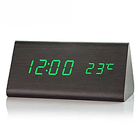 Электронные часы настольные VST-861-4, Зеленая подсветка, от сети / Часы с будильником и термометром