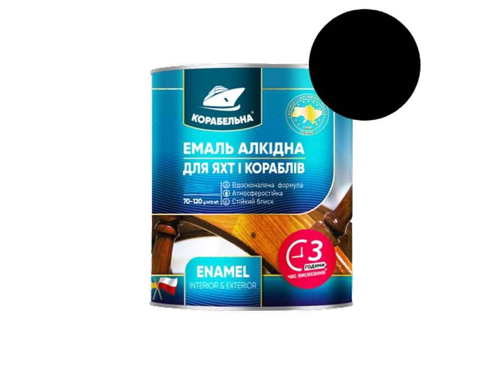 Емаль алкідна ПФ-115 Чорний 0,25кг ТМ КОРАБЕЛЬНА, фото 1