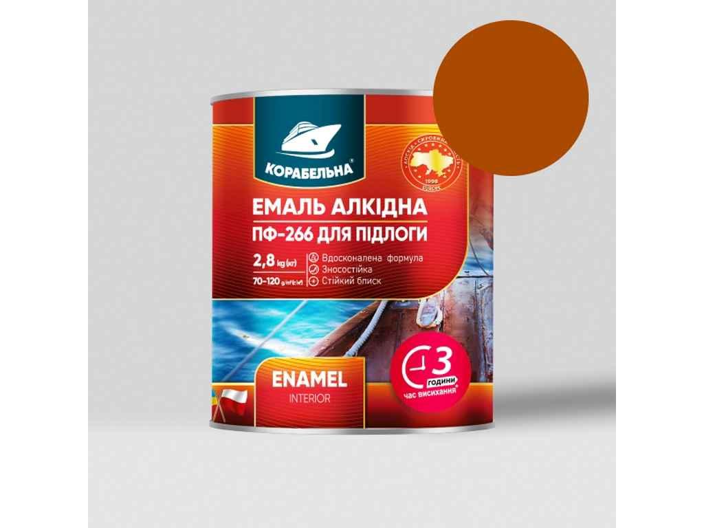 Емаль алкідна ПФ-266 Жовто-коричневий 2,8кг ТМ КОРАБЕЛЬНА, фото 1
