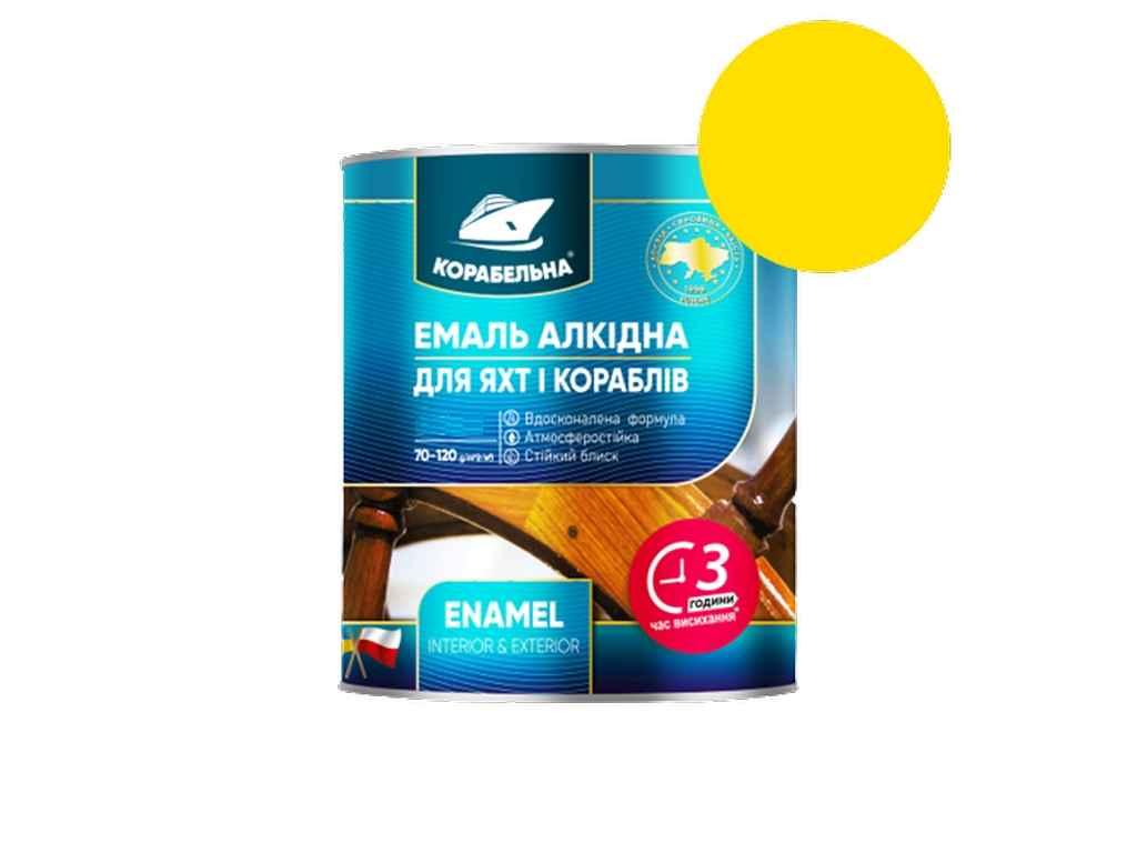 Емаль алкідна (фарба для металу та дерева) ПФ-115 Жовтий 0,25кг ТМ КОРАБЕЛЬНА BP, фото 1