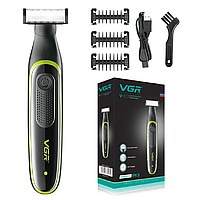 Электрическая машинка триммер с USB, VGR V-017 и 3-мя насадками / Машинка для стрижки бороды и усов