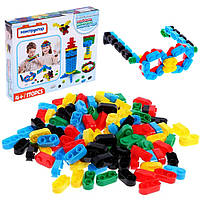 Детский развивающий конструктор на 170 деталей Строительные блоки / Разноцветный конструктор для детей