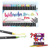 Акварельные маркеры 20 шт Медвежонок + Подарок Цветные карандаши / Набор акварельных маркеров для рисования