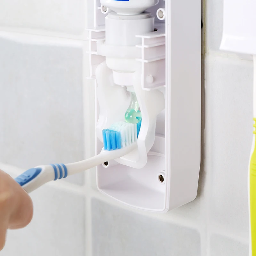 Автоматический дозатор-диспенсер для зубной пасты с держателем зубных щеток Toothpaste Dispense, Белый - фото 2 - id-p2118448246