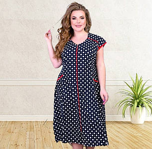 Літній жіночий халат у дрібний горошок