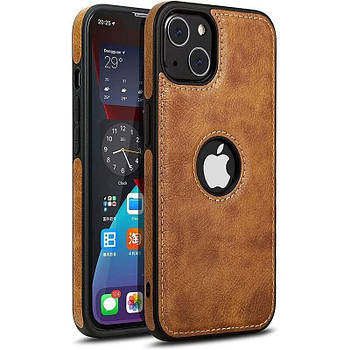 Чохол Slim Leather Case для Apple iPhone 15 Plus Brown