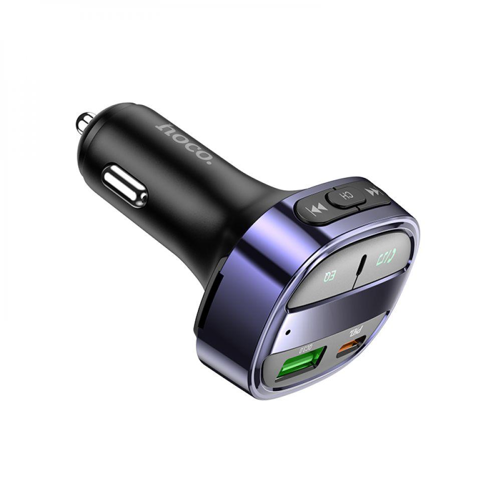 Модулятор Hoco E70 PD30W+QC3.0 car BT FM transmitter Цвет Синий - фото 3 - id-p2118503313