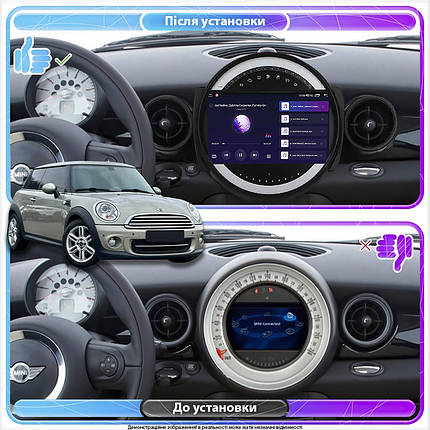 Штатна магнітола Lesko для MINI Hatch II (R56) 2006-2010 екран 9" 2/32Gb 4G Wi-Fi GPS Top, фото 3