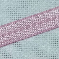 Косая бейка стрейч, розовая, атласная 15 мм