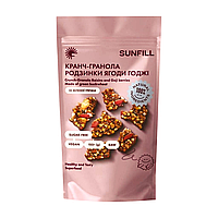 Кранч-гранола із зеленої гречки SUNFILL з родзинками та ягодами годжі RAW, 150 г
