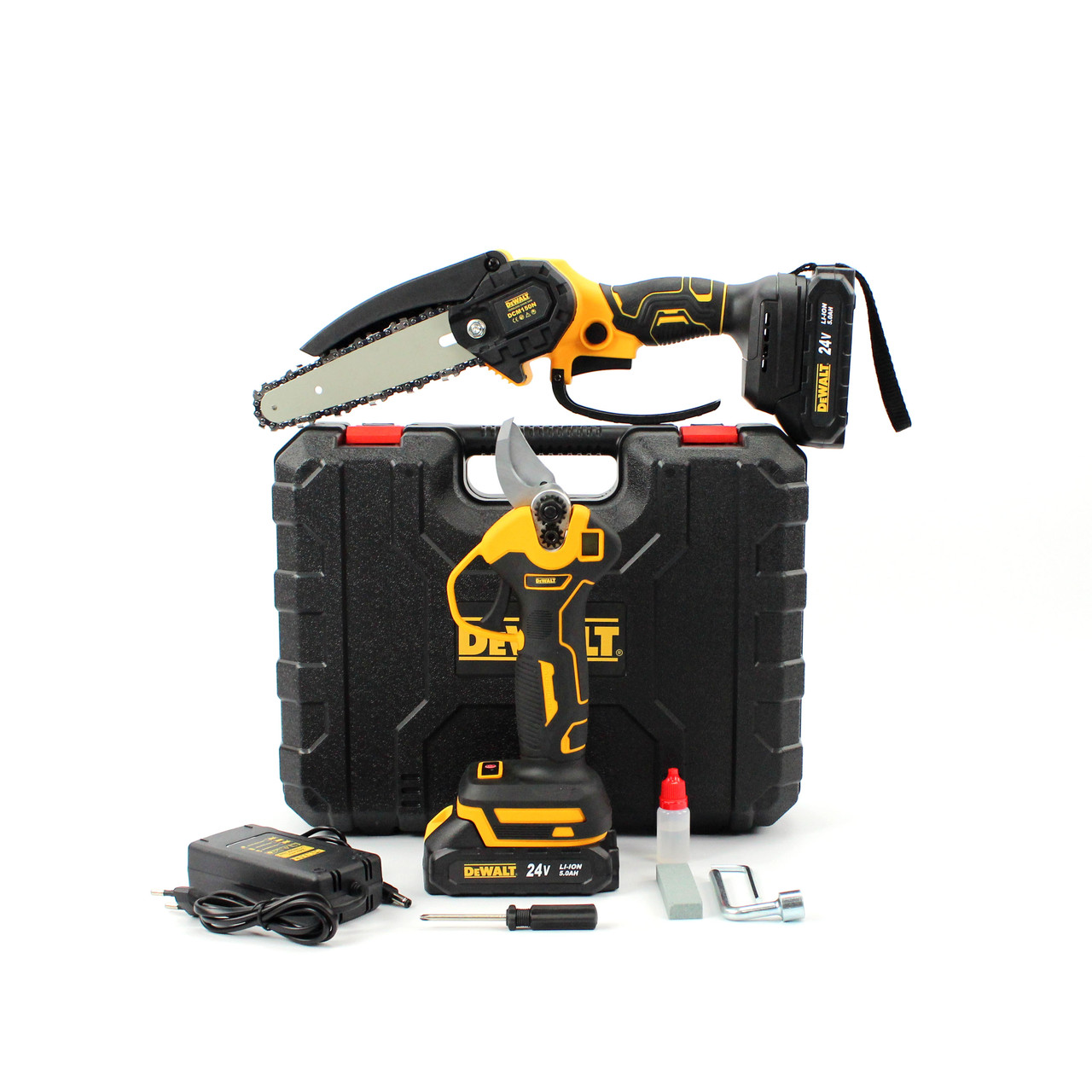 Набір 2в1 АКБ DeWalt 24V (Пила DCM150N + Секатор DCMPP540P1) Набір 2в1 Деволт