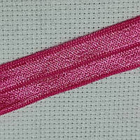 Косая бейка стрейч, цвет ярко-розовый, атласная 15 мм