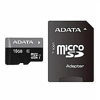 MicroSDHC (UHS-1) A-DATA Premier 16Gb Class 10 (R-80Mb/s) (adapter SD) (AUSDH16GUICL10-RA1)